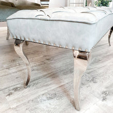 Load image into Gallery viewer, Louis Dining Bench in Light Grey Leather