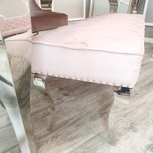 Load image into Gallery viewer, Louis Dining Bench in Pink Velvet