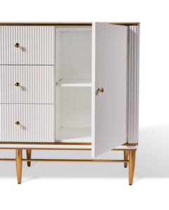Edena Ribbed Furniture Range - White & Gold