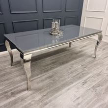 Load image into Gallery viewer, Louis 2m Table in Grey Glass with 4 Megan Promo Chairs
