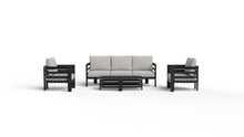 Load image into Gallery viewer, ALUXO® Andros Outdoor Lounge Set - Onyx - 5 Seater
