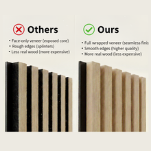 Load image into Gallery viewer, Premium Acoustic Slatted Wall Panels - 3-sided Wood Veneer - 240cm x 32cm (2 pack)
