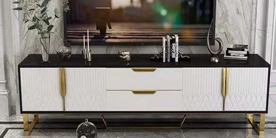 Amal Ribbed Furniture Range - Black, White & Gold