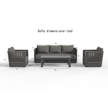 Load image into Gallery viewer, ALUXO®  Ares Outdoor Lounge Set - Onyx - 5 Seater
