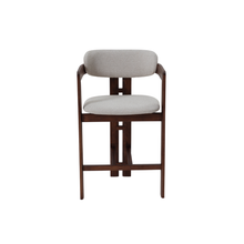 Load image into Gallery viewer, ALUXO® Clara Walnut Barstool in Oatmeal Bouclé
