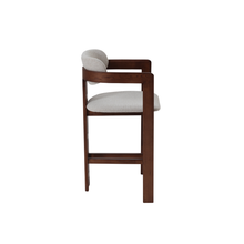 Load image into Gallery viewer, ALUXO® Clara Walnut Barstool in Oatmeal Bouclé
