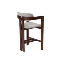 Load image into Gallery viewer, ALUXO® Clara Walnut Barstool in Oatmeal Bouclé
