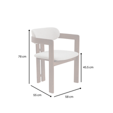Load image into Gallery viewer, ALUXO® Clara Walnut Dining Chair in Oatmeal Bouclé - Box of 2
