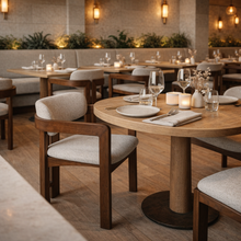 Load image into Gallery viewer, ALUXO® Clara Walnut Dining Chair in Oatmeal Bouclé - Box of 2
