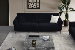 Aluxo Albany Sofa Range in Black Lux Boucle Fabric