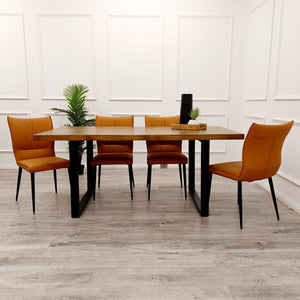 Freya 1.8 Dining Table with 4 Flora Tan Chairs