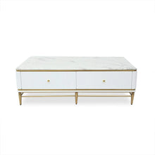 Load image into Gallery viewer, Edena Ribbed Furniture Range - White &amp; Gold
