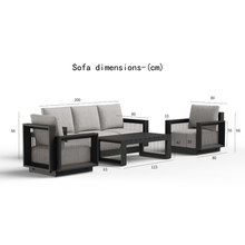 Load image into Gallery viewer, ALUXO®  Ikos Outdoor Lounge Set - Onyx - 5 Seater
