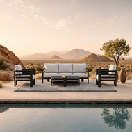 ALUXO® Andros Outdoor Lounge Set - Onyx - 5 Seater