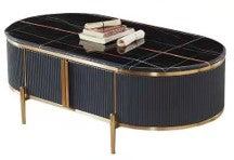 Dalia Ribbed Furniture Range - Midnight & Gold