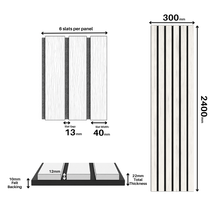 Load image into Gallery viewer, Wood Veneer Acoustic WIDE SLAT Wall Panels - 3-sided - 240cm x 30cm (2 pack)
