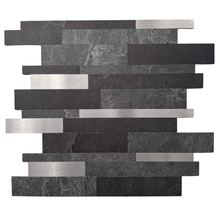 Load image into Gallery viewer, Self Adhesive 3D Mosaic Wall Tiles - Slate - 30cm x 30cm (10 pack)
