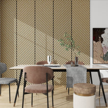 Load image into Gallery viewer, Wood Veneer Acoustic DIAGONAL SLAT Wall Panels - 300cm x 60cm (2 pack)
