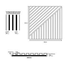 Load image into Gallery viewer, Neutral Collection - Acoustic Wall Panels - Oak on Grey Felt - Square/Mix- 60cm x 60cm (6 pack)
