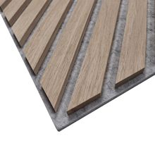 Load image into Gallery viewer, Neutral Collection - Acoustic Wall Panels - Oak on Grey Felt - Square/Diagonal- 60cm x 60cm (6 pack)

