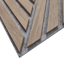 Load image into Gallery viewer, Neutral Collection - Acoustic Wall Panels - Oak on Grey Felt - Square/Mix- 60cm x 60cm (6 pack)
