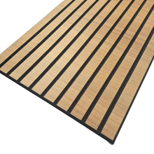 Load image into Gallery viewer, Superlightweight Slatted - Self Adhesive Acoustic Wall Panels - 120cm x 30cm (4 pack)
