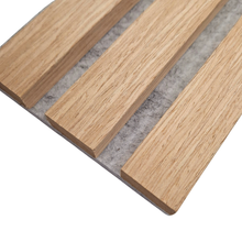Load image into Gallery viewer, Wood Veneer Acoustic STANDARD SLAT Wall Panels - 3-sided - 240cm x 32cm (2 pack)
