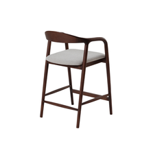 Load image into Gallery viewer, ALUXO® Tess Walnut Barstool in Oatmeal Bouclé
