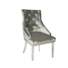 Load image into Gallery viewer, Duke Dining Chair in Pewter Shimmer Velvet
