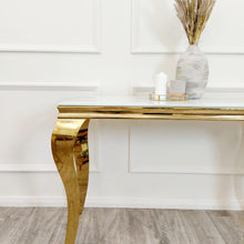 Load image into Gallery viewer, Louis Gold Console Table
