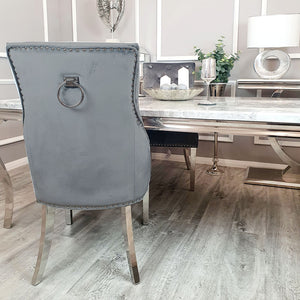 Duke Dining Chair in Dark Grey Velvet