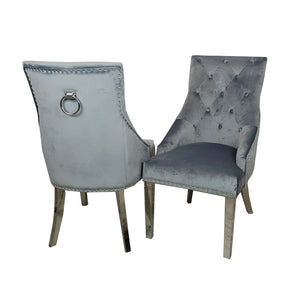 Duke Dining Chair in Dark Grey Velvet
