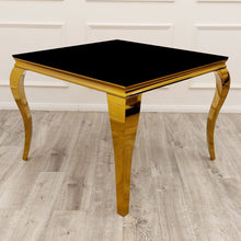 Load image into Gallery viewer, Louis Gold 1m Dining Table with Black Glass

