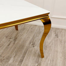 Load image into Gallery viewer, Louis Gold 1m Dining Table with White Glass
