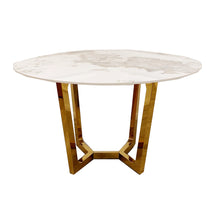 Load image into Gallery viewer, Lucien Gold 1.2 Round Dining Table with Sintered Stone Top
