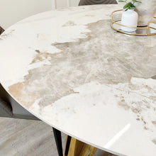 Load image into Gallery viewer, Nero Gold 1.3 Round Dining Table with Sintered Stone Top
