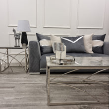 Load image into Gallery viewer, Stella Chrome Coffee Table with Stomach Ash Grey Sintered Top
