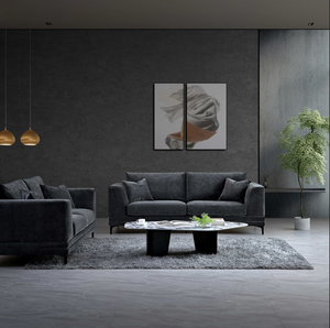 Aluxo Lenox Sofa Range in Steel Velvet