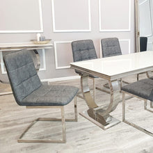 Load image into Gallery viewer, Tara Dining Chair in Dark Grey Leather
