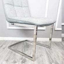 Load image into Gallery viewer, Tara Dining Chair in Light Grey Leather
