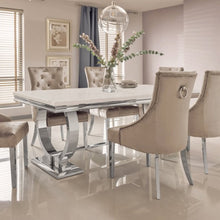 Load image into Gallery viewer, Arriana Dining Table with Ivory smoke Top
