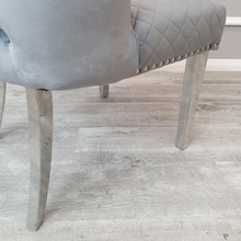 Load image into Gallery viewer, Chelsea Dining chair in Grey with Lion Knocker
