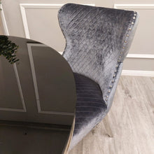 Load image into Gallery viewer, Chelsea Dining Chair ALL COLOURS with Lion Knocker &amp; Buttoned Back

