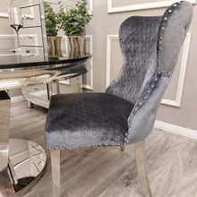 Load image into Gallery viewer, Chelsea Dining Chair ALL COLOURS with Lion Knocker &amp; Buttoned Back
