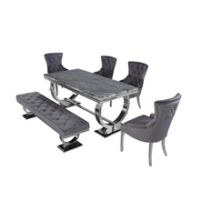 Load image into Gallery viewer, Arriana Dining Table with Dark Grey Marble Top
