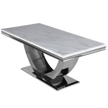 Load image into Gallery viewer, Arial Dining Table with Ivory Smoke Marble Top

