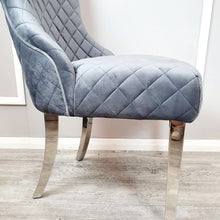 Load image into Gallery viewer, Kate Dining Chair in Dark Grey Velvet
