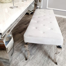 Load image into Gallery viewer, Imperial/Louis 1.3m Velvet Dining Bench in Light Grey
