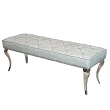 Load image into Gallery viewer, Louis Dining Bench in Light Grey Leather
