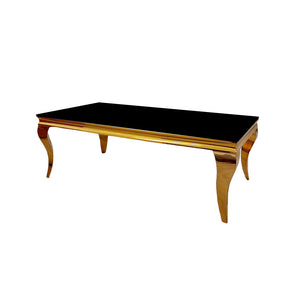 Louis Gold Coffee Table with Black Glass Top